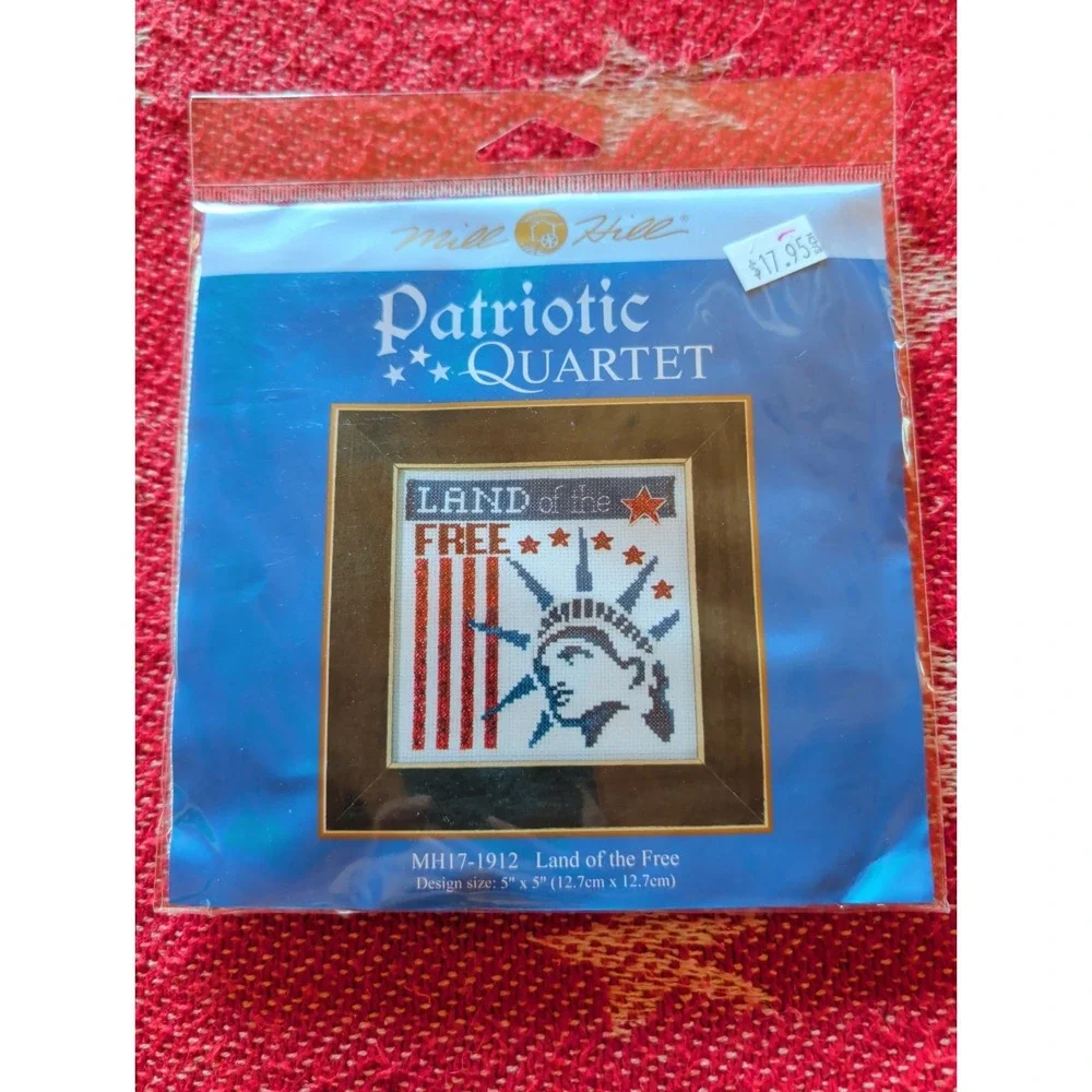 New Vintage Patriotic Quartet Land Of Free 5x5